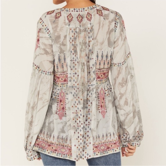 Biya Johnny Was Deliza Bohemian Silk Blouse - Picture 3 of 11